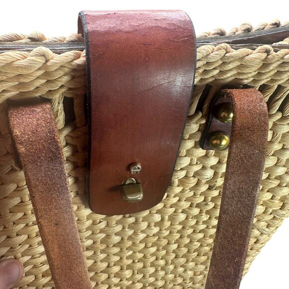 Vintage Etienne Aigner 60s Straw & Leather Tote Bag Satchel Purse
Unique - Picture 6 of 16